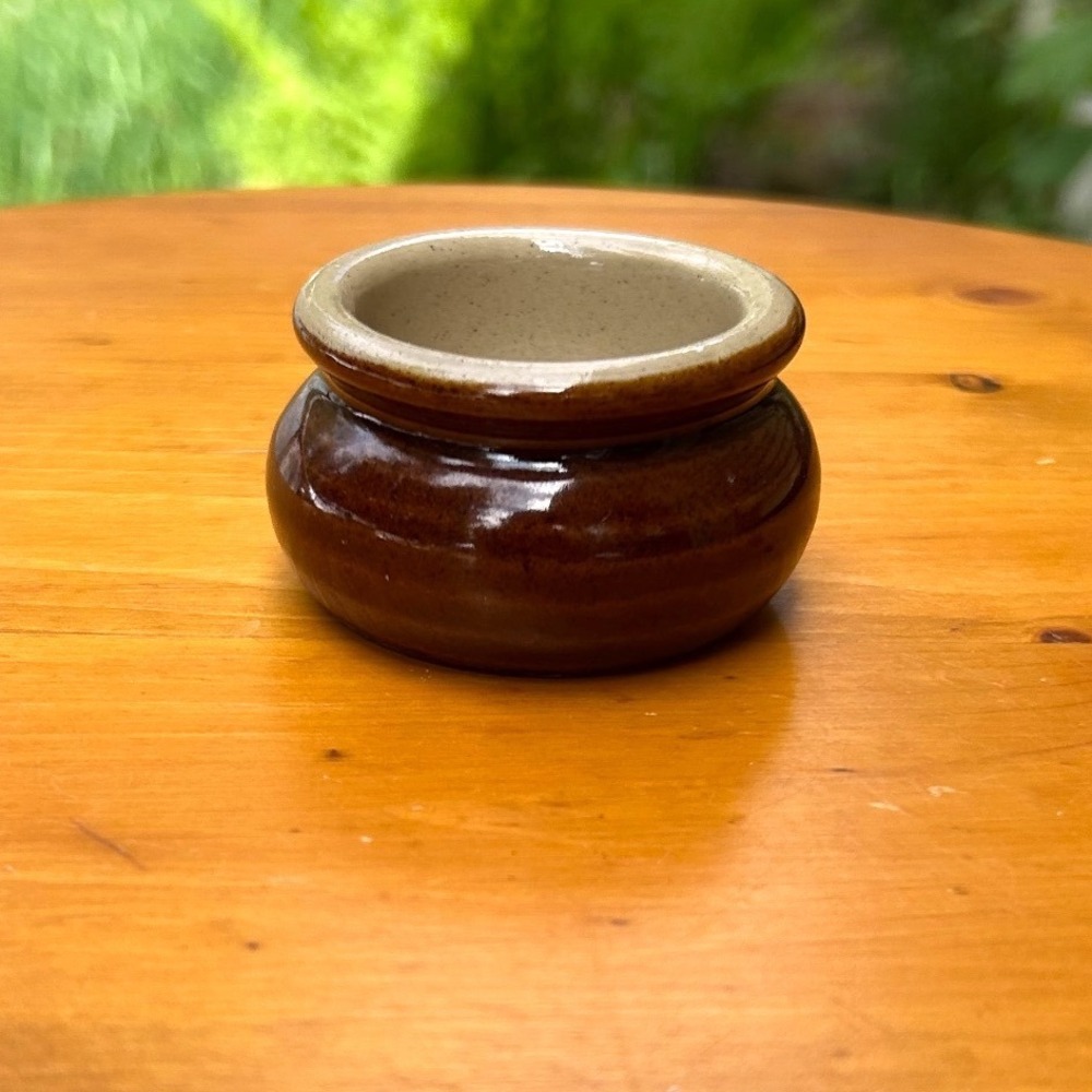Vintage Brown‎ Glazed Stoneware Small Crock Ramekin Pampered Kitchens